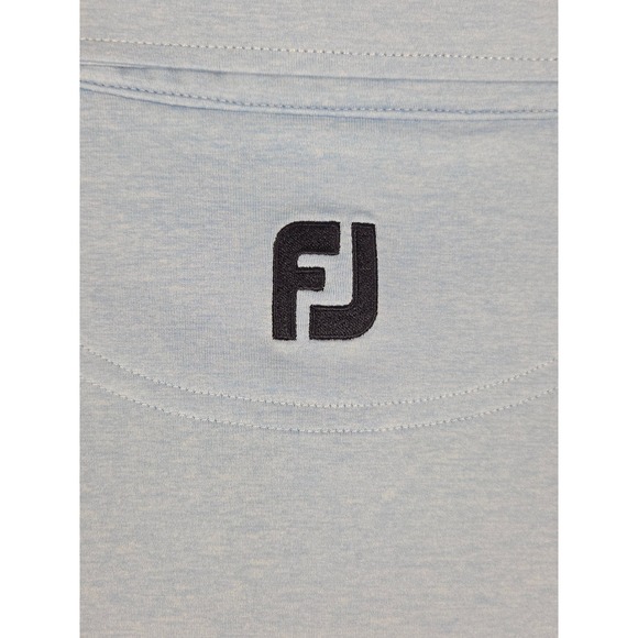 FootJoy Mens Polo Shirt XL White Blue Stripe Stretch Golf Performance FJ Stain - Picture 7 of 11